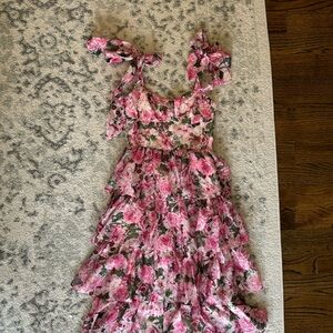 Never worn! Beautiful romantic floral, tiered flowy dress.